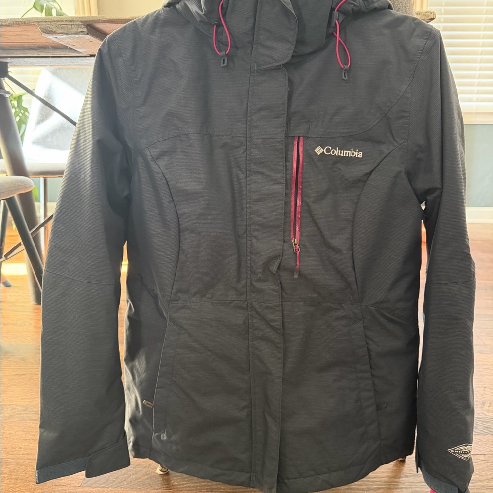 Columbia Women's Black Ski Jacket with Pink Accents